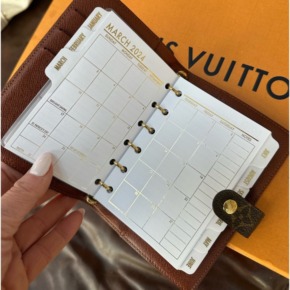 Fits Louis Vuitton PM 2025 Insert Calendar+Filler Paper+ Pen + Pouches - Picture 13 of 16